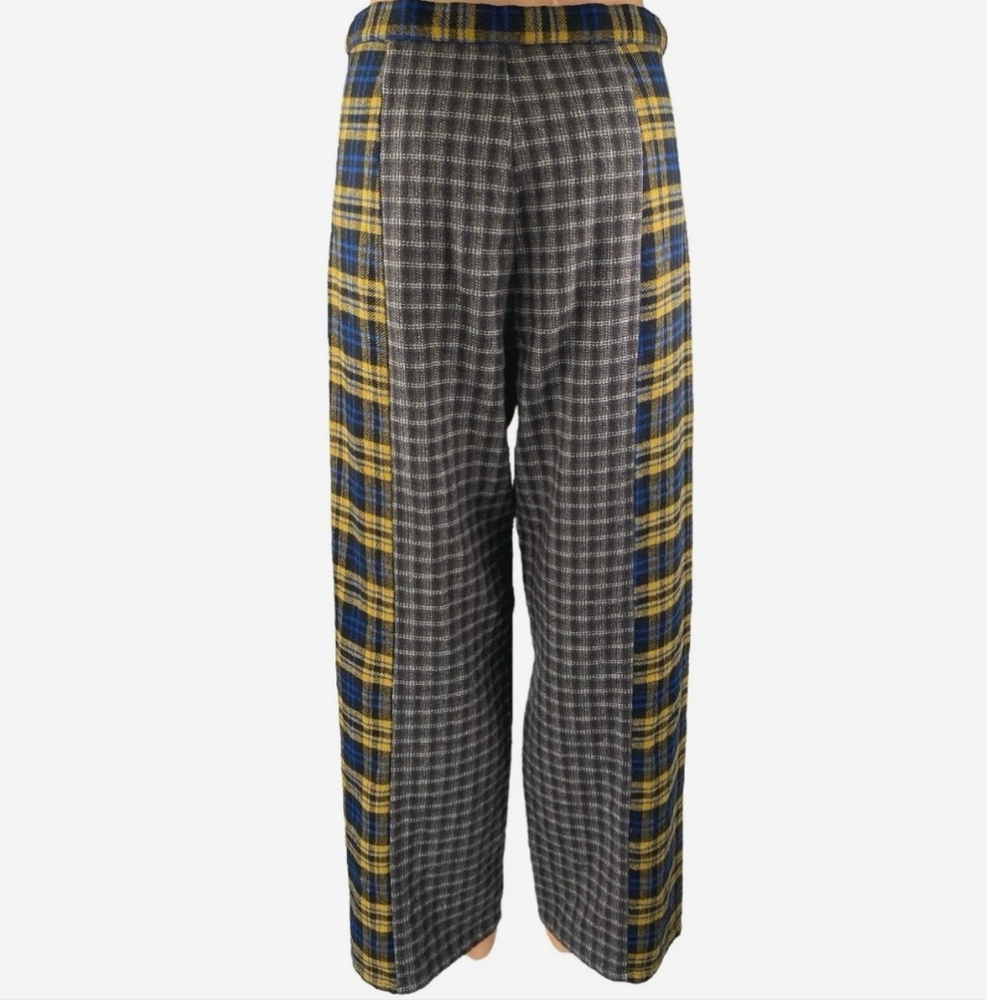 Urban Outfitters Blue and Yellow Dress Pants with Plaid Design Size 0 NWOT - Picture 3 of 6